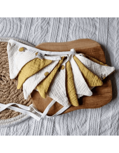 Guirlande de Fanions Citron Beige