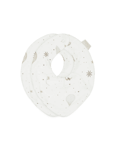 Lot de 2 Bavoirs Bandana Dreamland Blanc cassé