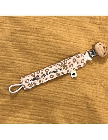 Attache Tétine Léopard Petit Amour Beige