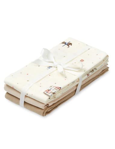 Lot de 3 Langes assortis Carrousel Crème