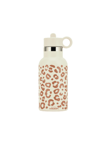 Gourde isotherme Blanche Léopard Caramel