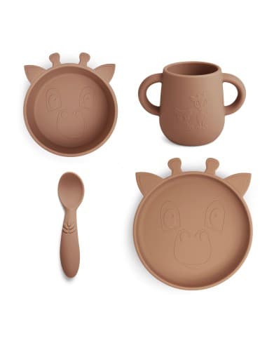 Set repas en Silicone - Vaisselle Enfant - Camel