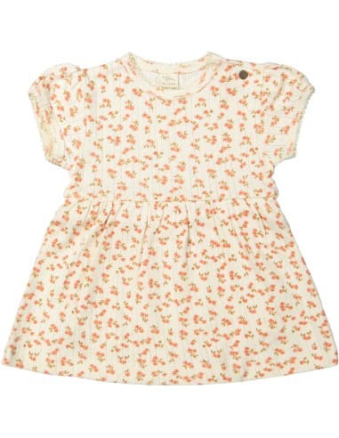 Robe Body Abigail Fleurie en Coton Biologique 6 mois Crème