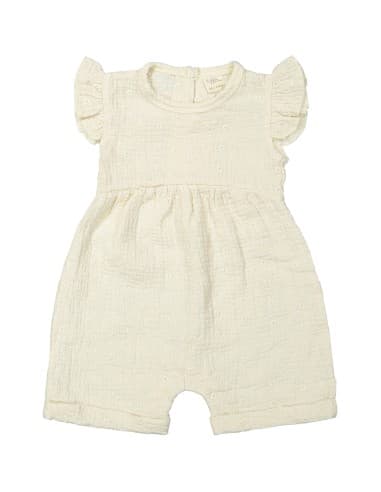 Combishort Barboteuse Ginny en Coton Biologique Blanc cassé 9 mois