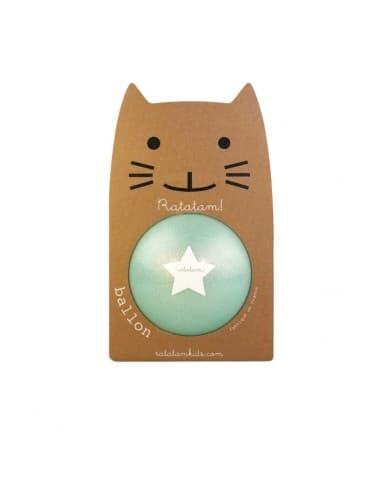 Grand Ballon Pailleté Bleu Chat 22 cm - Ratatam