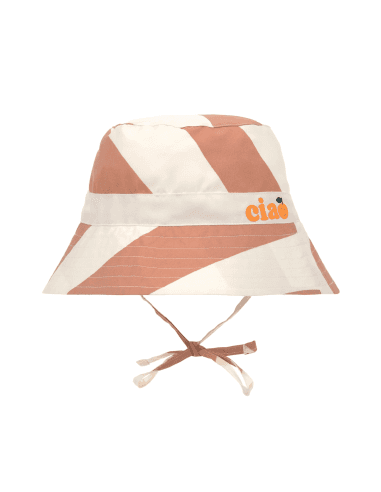 Bob Anti UV - Rayures Terracotta Orange 3 - 6 mois