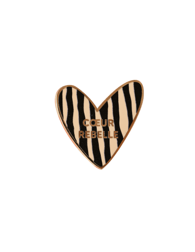 Joli Pin's Cœur Rebelle imprimé Zèbre