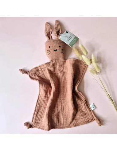 Doudou Lange Lapin Terracotta Taupe
