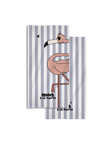 Serviette de Plage Minus - Flamant Rose Rose Pétale