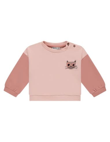 Sweat Rose Bi-colore Chat en coton - Babyface Rose 18 mois