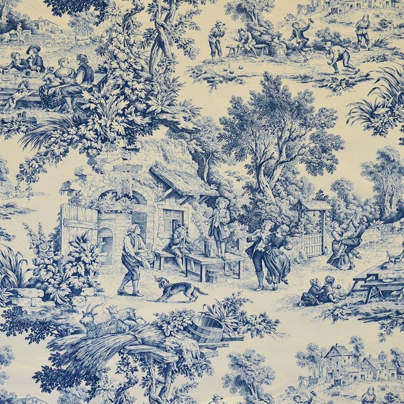 Toile de jouy "Ronde villageoise" Casal