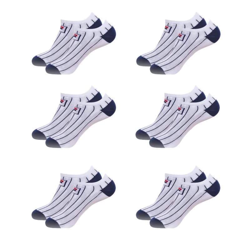 Fila - Lot de 6 Chaussettes Sneaker Blanche Rayures 43-46