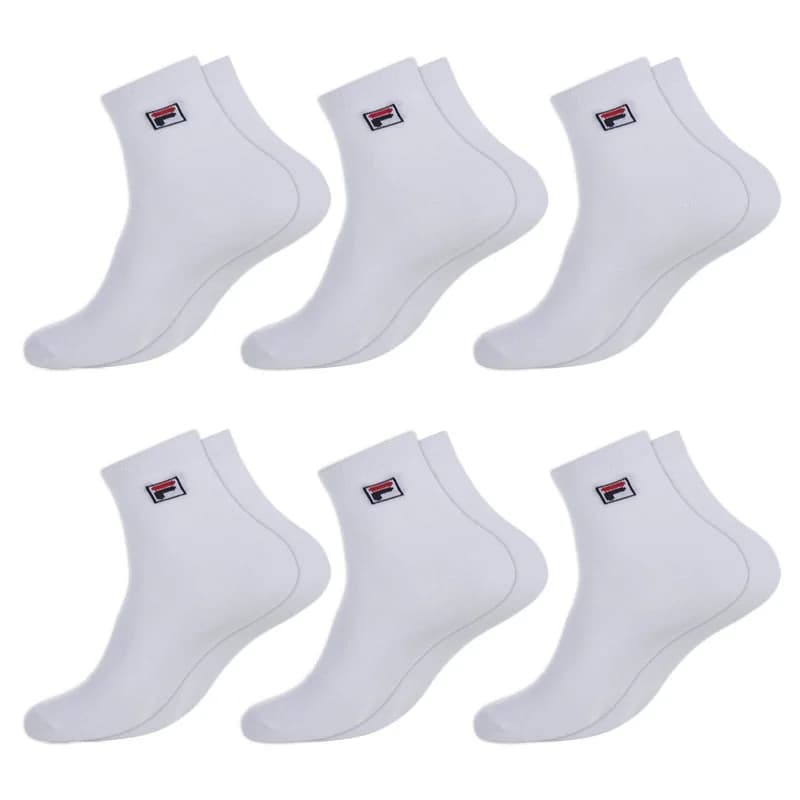Fila - Lot de 6 Paires de Chaussettes Quarter Sport Logo Blanc 43-46