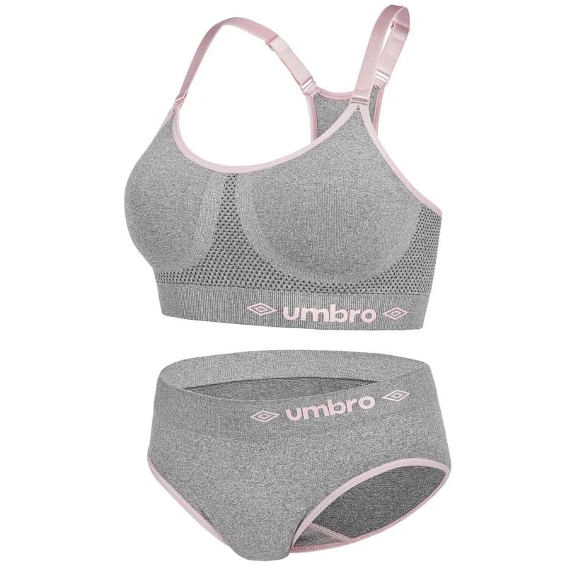 Umbro - Ensemble Brassière Shorty de Sport sans coutures Gris S/M