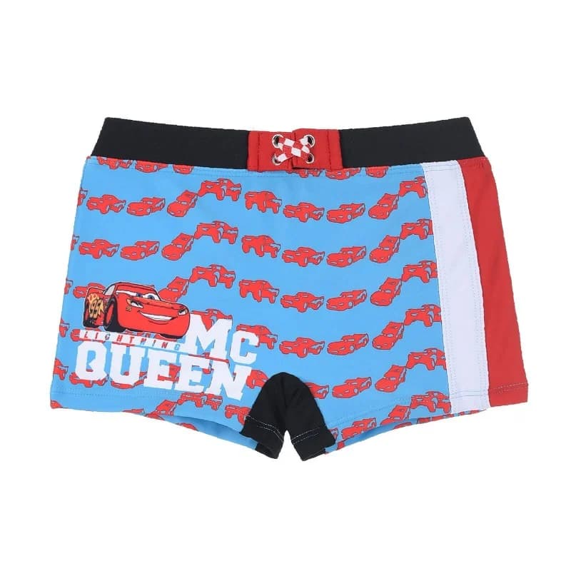 French Market - Boxer de Bain Garçon Cars Elastique Fantaisie Bleu Cyan 3 ans