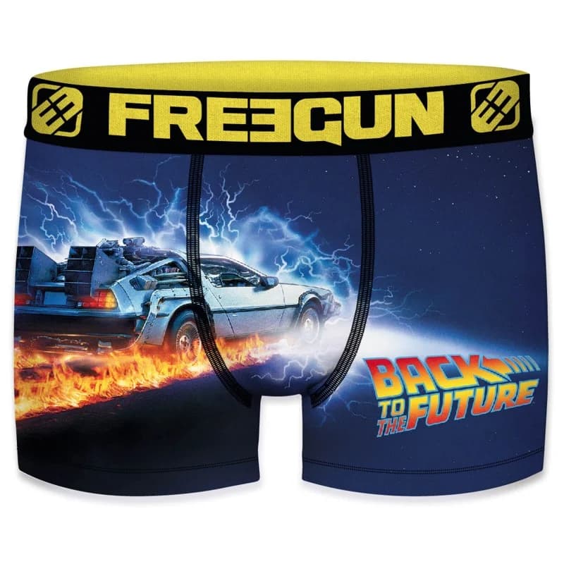 Freegun - Boxer Homme Retour vers le Futur "Film Culte Cinéma Universal" L Jaune