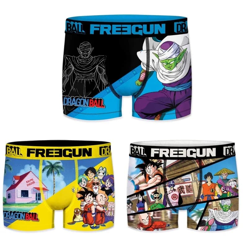 Freegun - Lot de 3 Boxers Homme Dragon Ball S Bleu