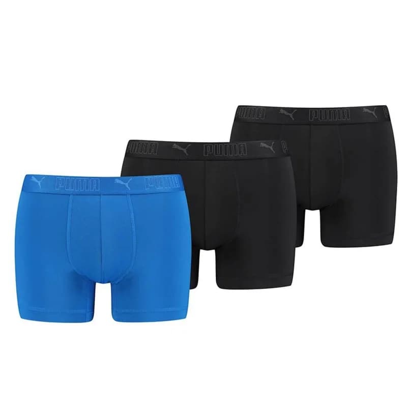 PUMA - Pack de 3 Boxers Homme Sport Microfibre XL Bleu / Noir
