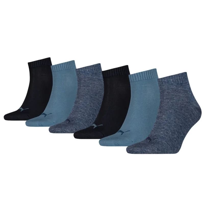 PUMA - Pack de 6 Paires de Chaussettes Quarter Blue Combo 47-49