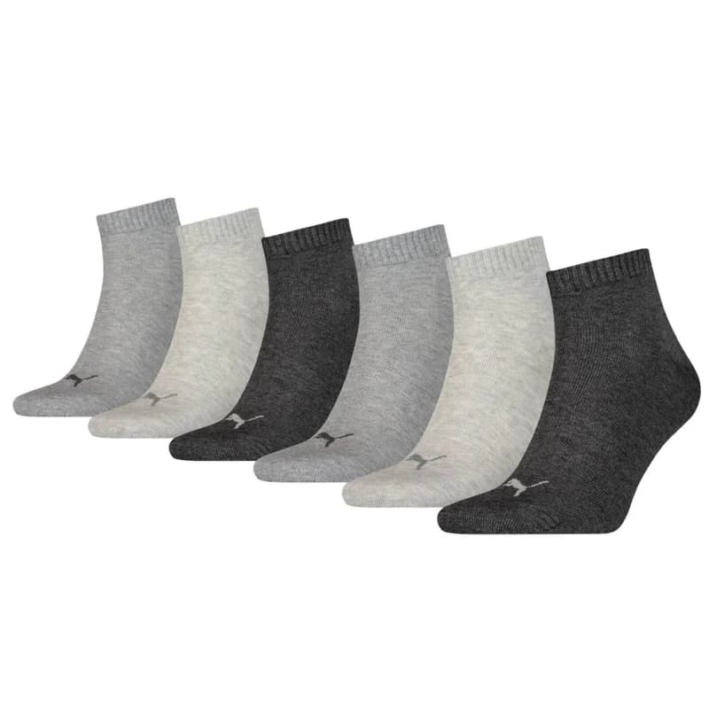 PUMA - Pack de 6 Paires de Chaussettes Quarter Gris 47-49