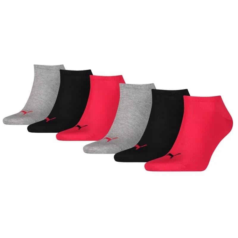 PUMA - Pack de 6 Paires de Chaussettes Sneaker 43-46 Red Combo