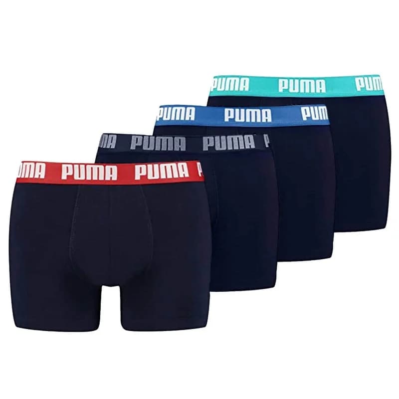 PUMA - Pack de 4 Boxers Homme Coton BASIC XXL Peacoat Combo