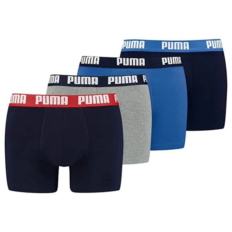 PUMA - Pack de 4 Boxers Homme Coton BASIC M Blue Combo