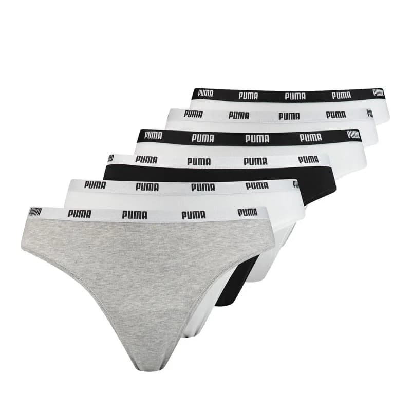 PUMA - Pack de 6 Strings Coton Femme XL Multicouleur