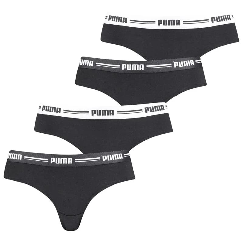 PUMA - Pack de 4 Culottes Brazilian Coton Femme S Noir