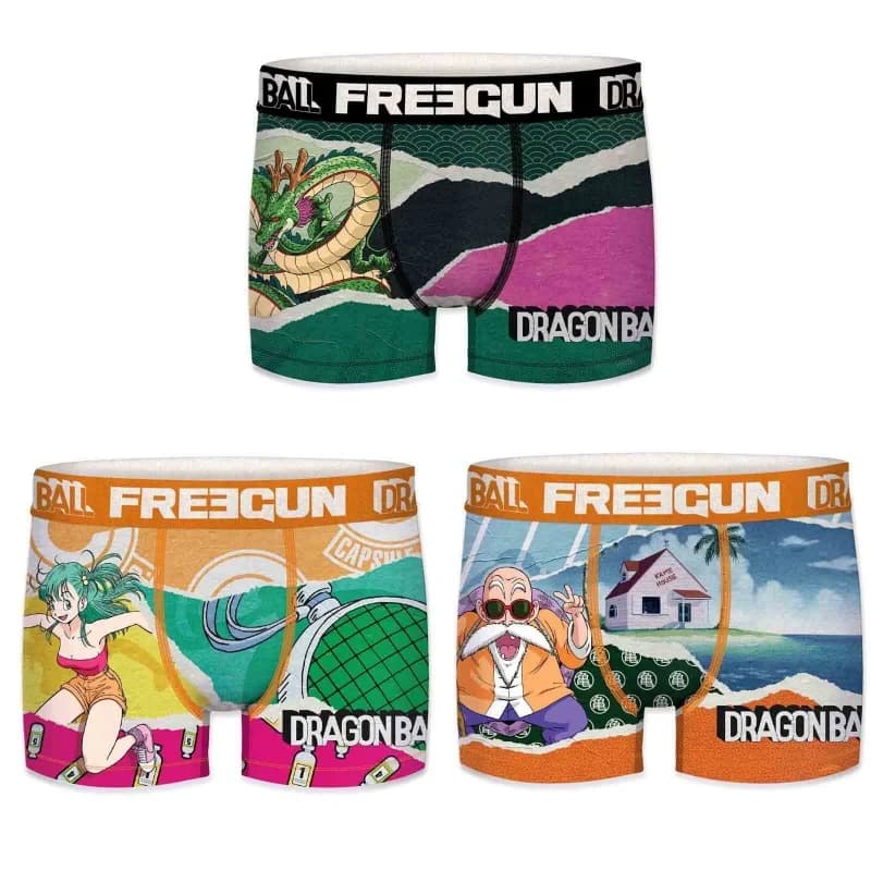 Freegun - Lot de 3 Boxers Homme Dragon Ball S Blanc