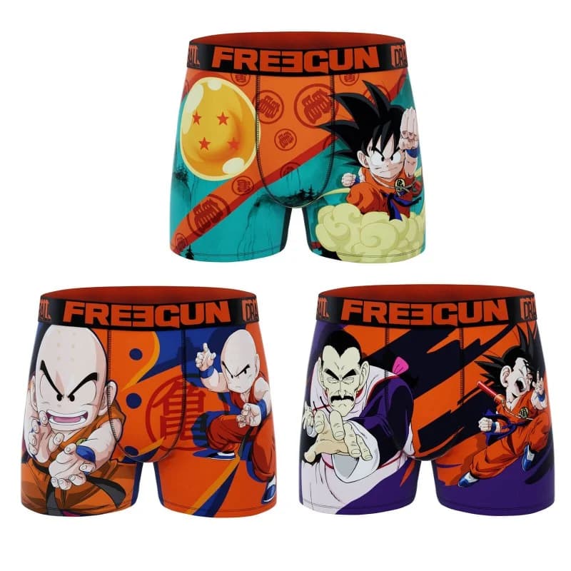 Freegun - Lot de 3 Boxers Homme Dragon Ball XXL Orange