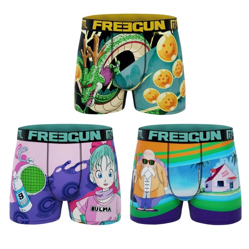 Freegun - Lot de 3 Boxers Homme Dragon Ball M Vert