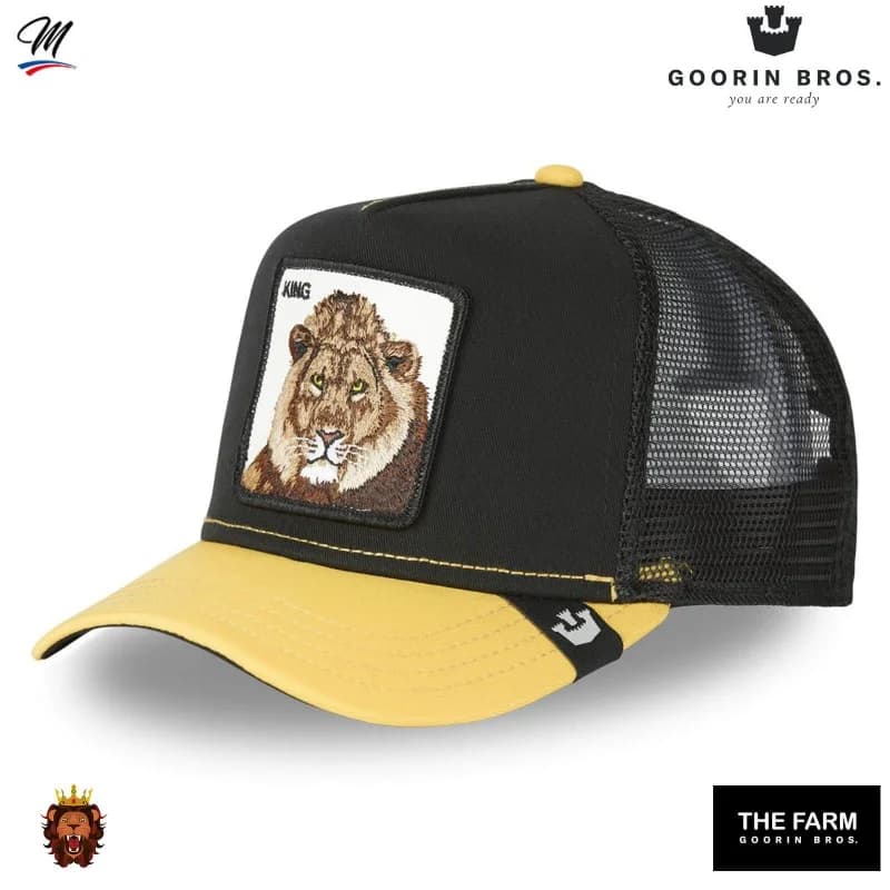 Goorin Bros - Casquette Trucker The KING - Lion Taille Unique Noir et Jaune