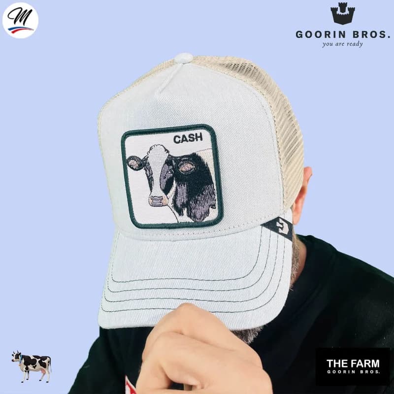 Goorin Bros - Casquette Trucker Cash Cow (Vache) Bleu Cyan Taille Unique