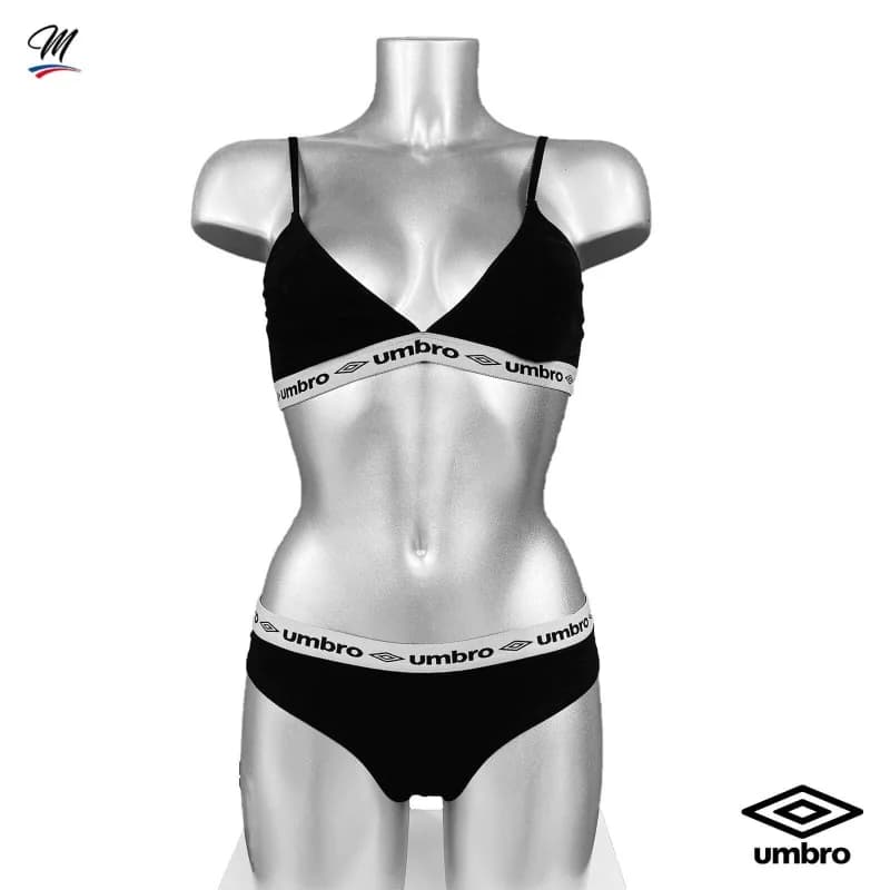 Umbro - Ensemble Brassière Boxer de Sport en Coton M Noir