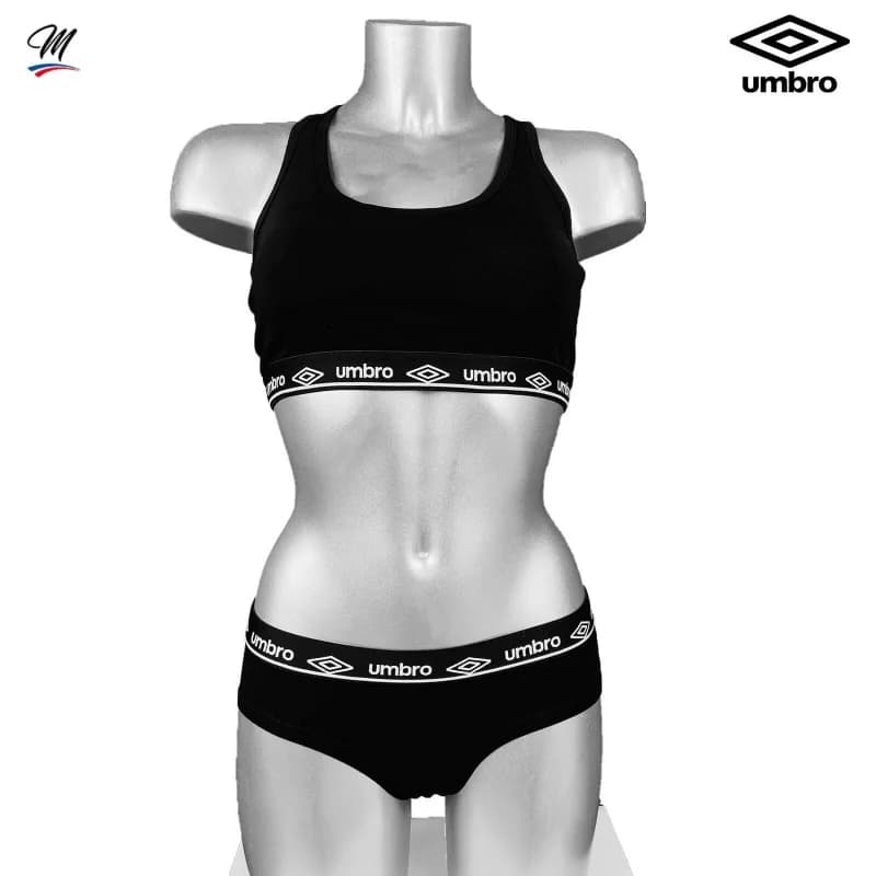 Umbro - Ensemble Brassière Boxer en Coton XL Noir