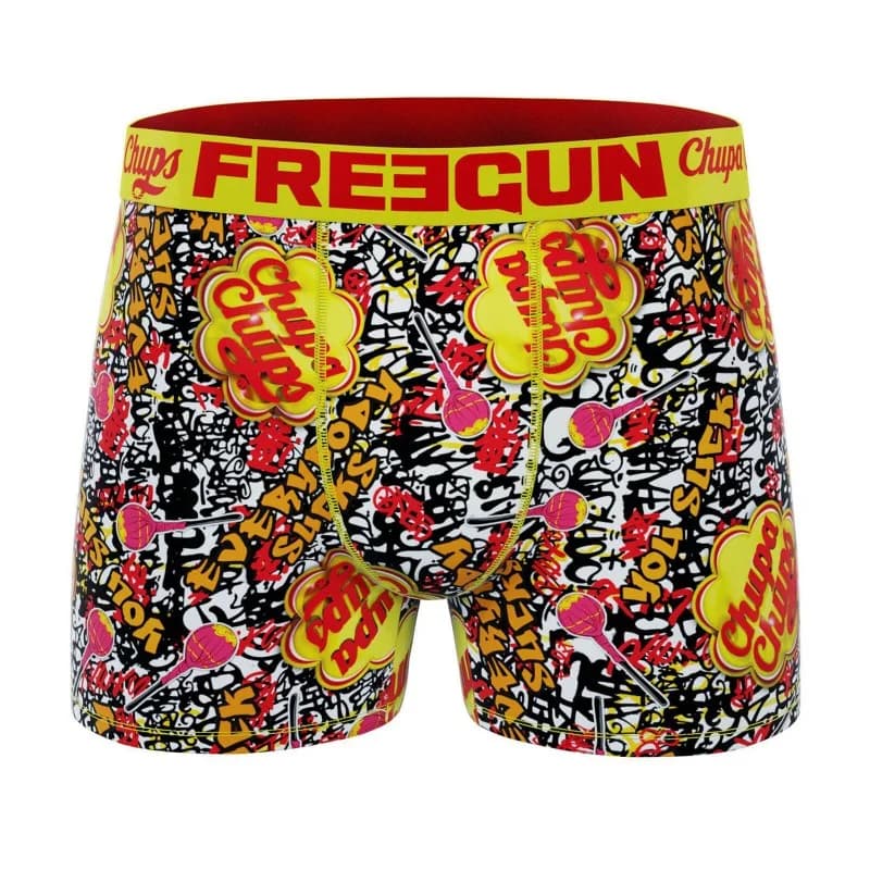Freegun - Boxer Homme Microfibre "Chupa Chups" L Jaune