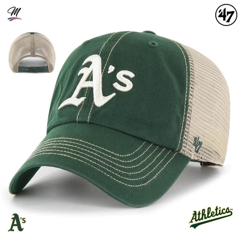 '47 Brand - Casquette MLB Oakland Athletics Trawler "Clean Up Vintage" Vert Taille Unique