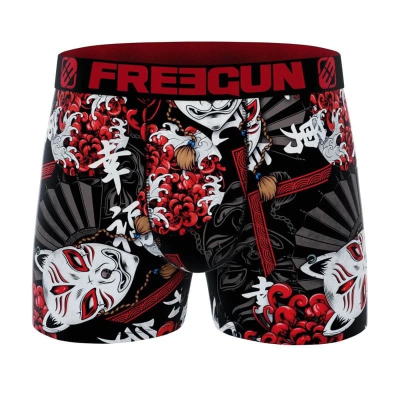 Freegun - Boxer Homme Microfibre Collection Japon S Rouge