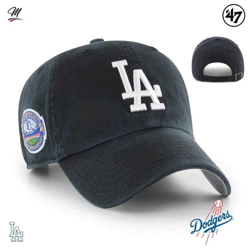 '47 Brand - Casquette MLB Los Angeles Dodgers Cooperstown Double Under "Clean Up" Noir Taille Unique