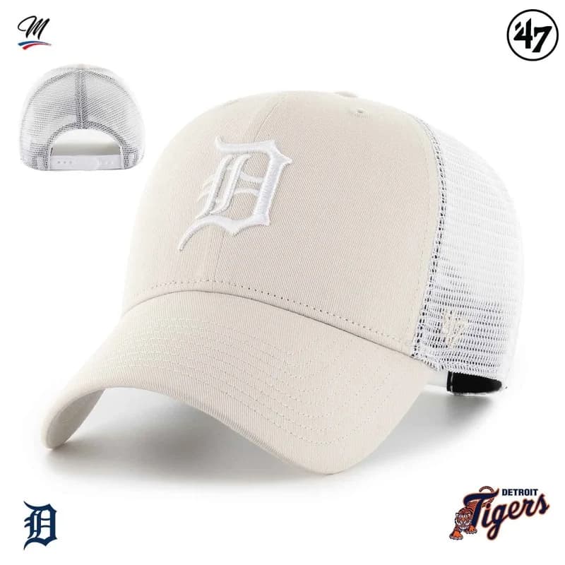 '47 Brand - Casquette Trucker MLB Detroit Tigers "Ballpark Mesh MVP" Taille Unique Crème Logo Blanc