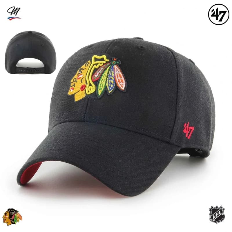 '47 Brand - Casquette NHL Chicago Blackhawks "Ballpark Snap MVP" Noir Taille Unique
