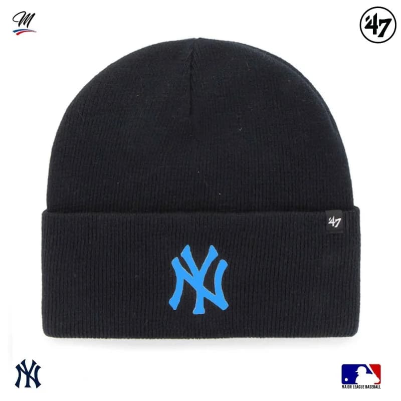 '47 Brand - Bonnet MLB New York Yankees Haymaker "Bleu" Taille Unique Bleu Marine Logo Cyan