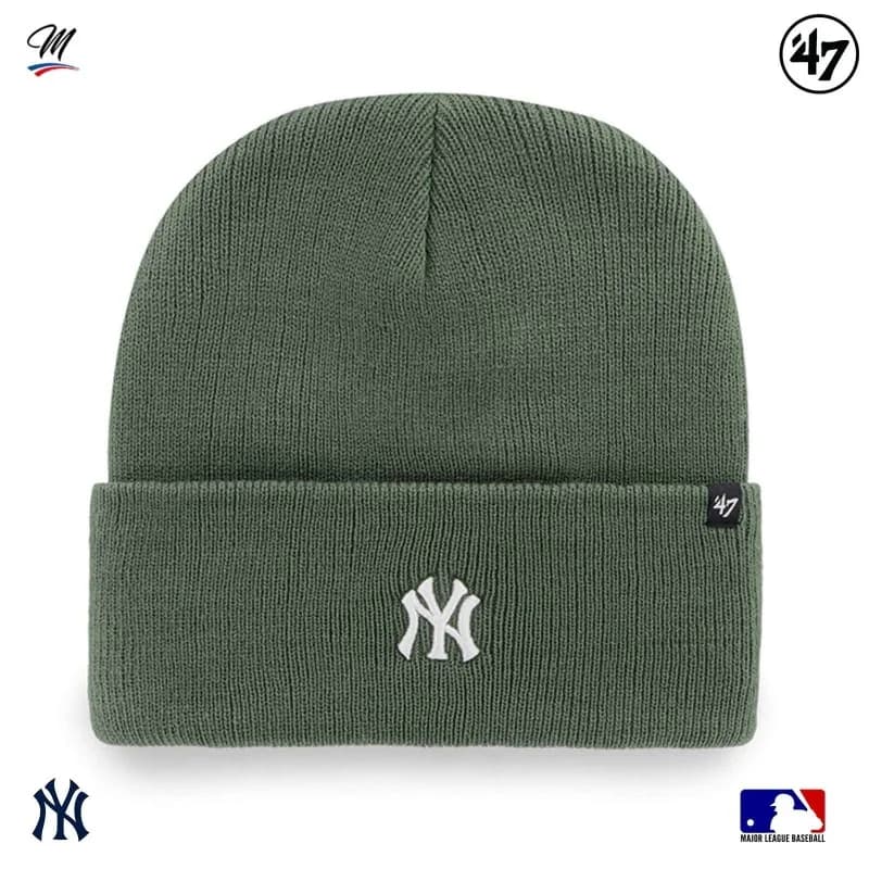 '47 Brand - Bonnet MLB New York Yankees Base Runner Taille Unique Vert Moss Logo Blanc