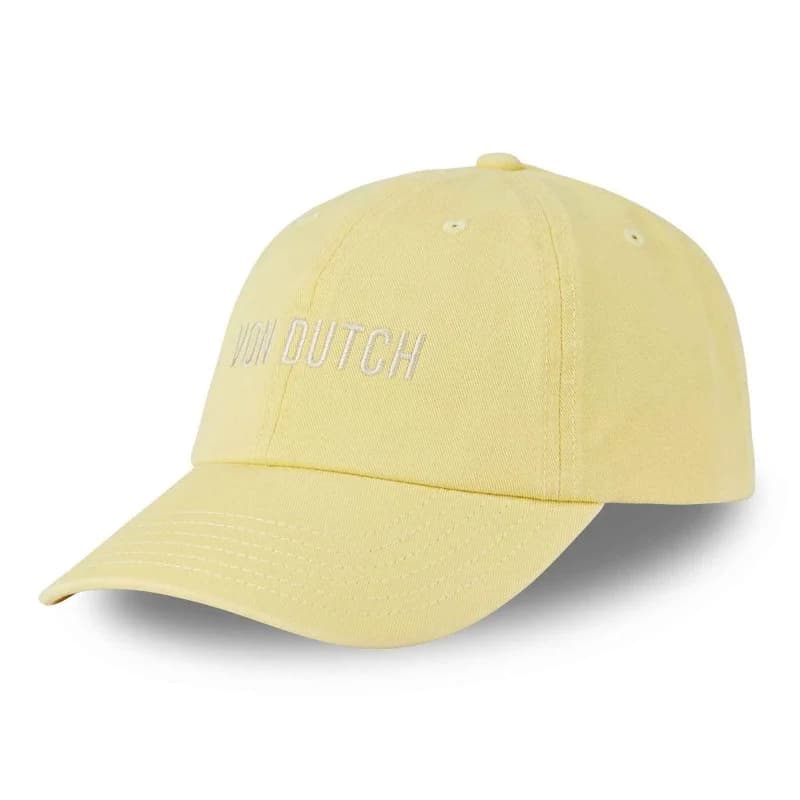 Von Dutch - Casquette Dad Cap Souple Brodée Off White Jaune Taille Unique