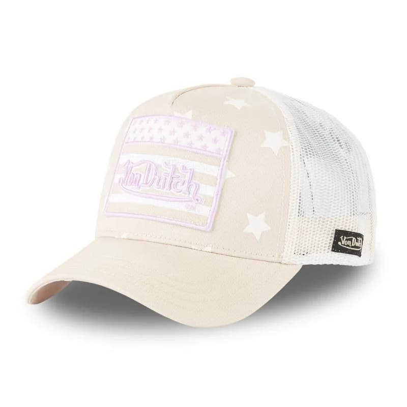 Von Dutch - Casquette Trucker "USA Flag Star" Beige