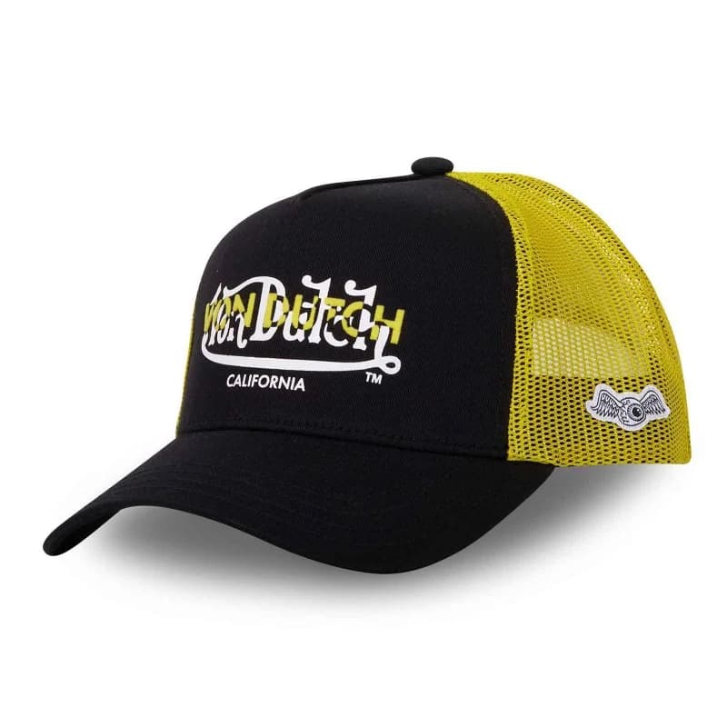 Von Dutch - Casquette Trucker "Black & Yellow" Taille Unique Noir et Jaune