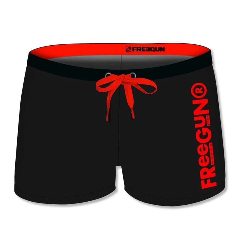 Freegun - Maillot de Bain Garçon "Never Stop N24Black" Rouge 12-14 ans