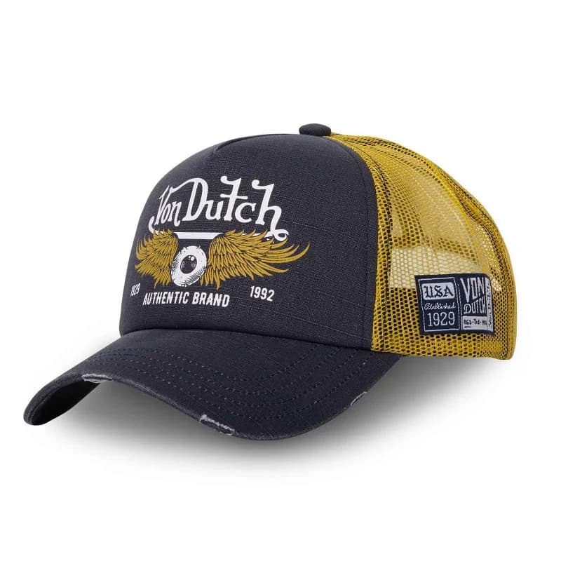 Von Dutch - Casquette Trucker Crew Taille Unique Gris Jaune