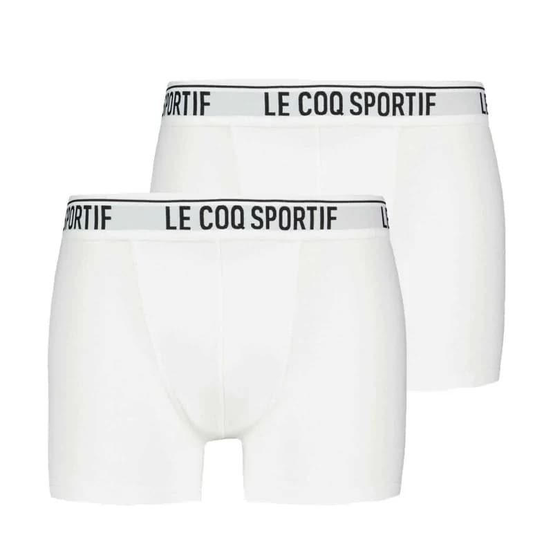 Le Coq Sportif - Lot de 2 Boxers Homme Coton "Essentiels" XXL Blanc